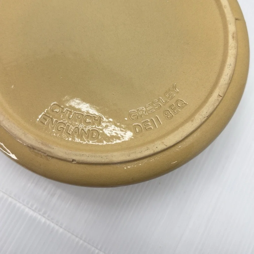 Mason Cash English Stoneware Dog Bowl MCM Style Non Tip Floppy Ear 1.6L Tan